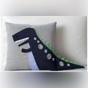 Pottery Barn Kids Navy Appliqué Pillow Cover Dinosaur - Brand new